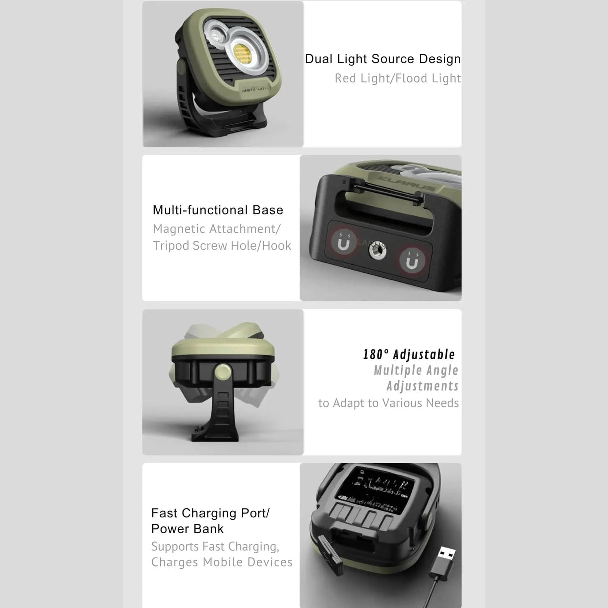 WL3 LED Work Light – 1500 Lumens for Work, Campsites, and Emergencies Klarus Work Light.