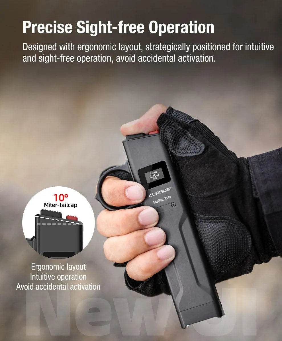 KLARUS FlatTac X1 Tactical EDC Flashlight | 4200 Lumens & Self-Defense Features Klarus EDC Flashlights.