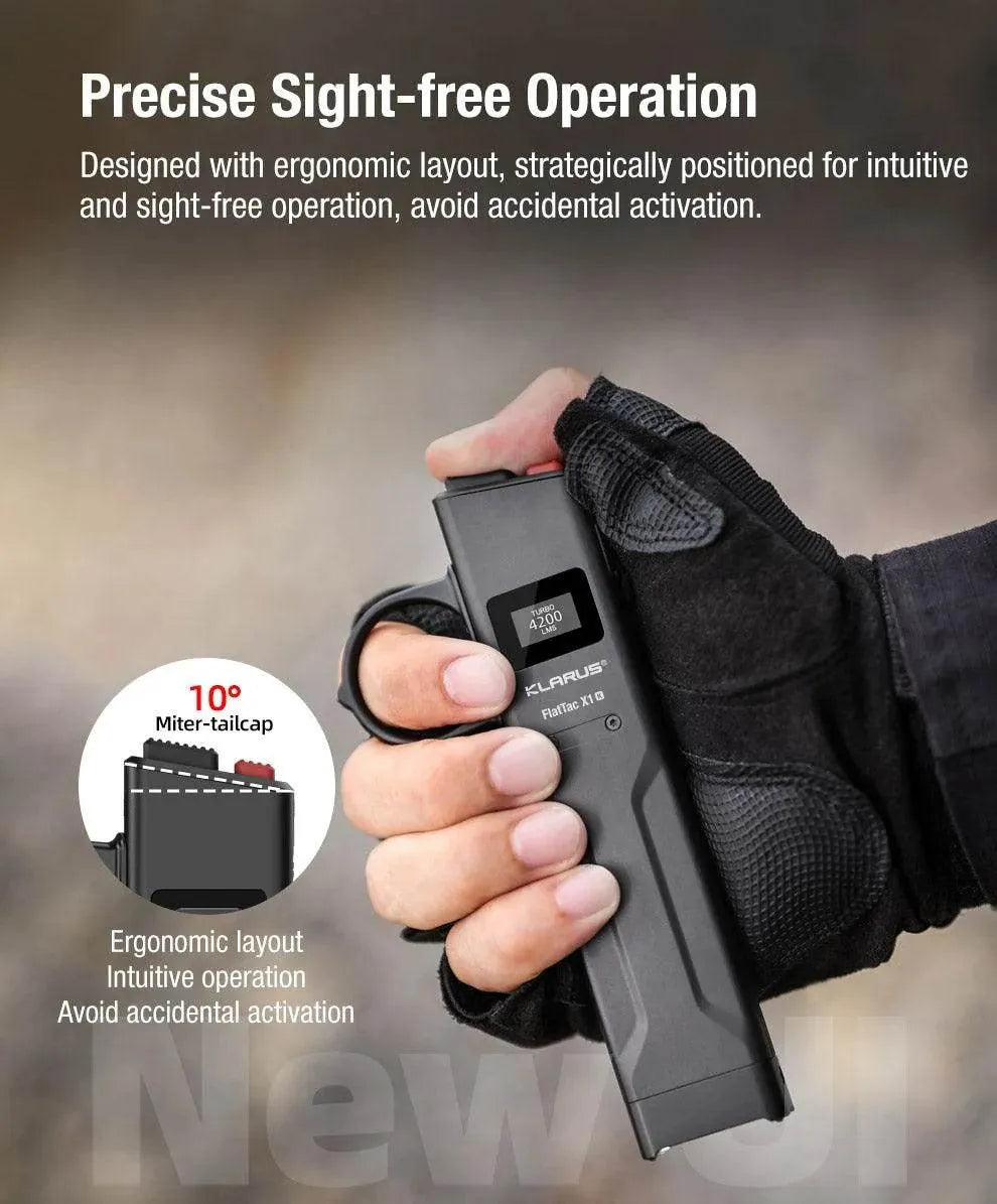 KLARUS FlatTac X1 Tactical EDC Flashlight | 4200 Lumens & Self-Defense Features Klarus EDC Flashlights.