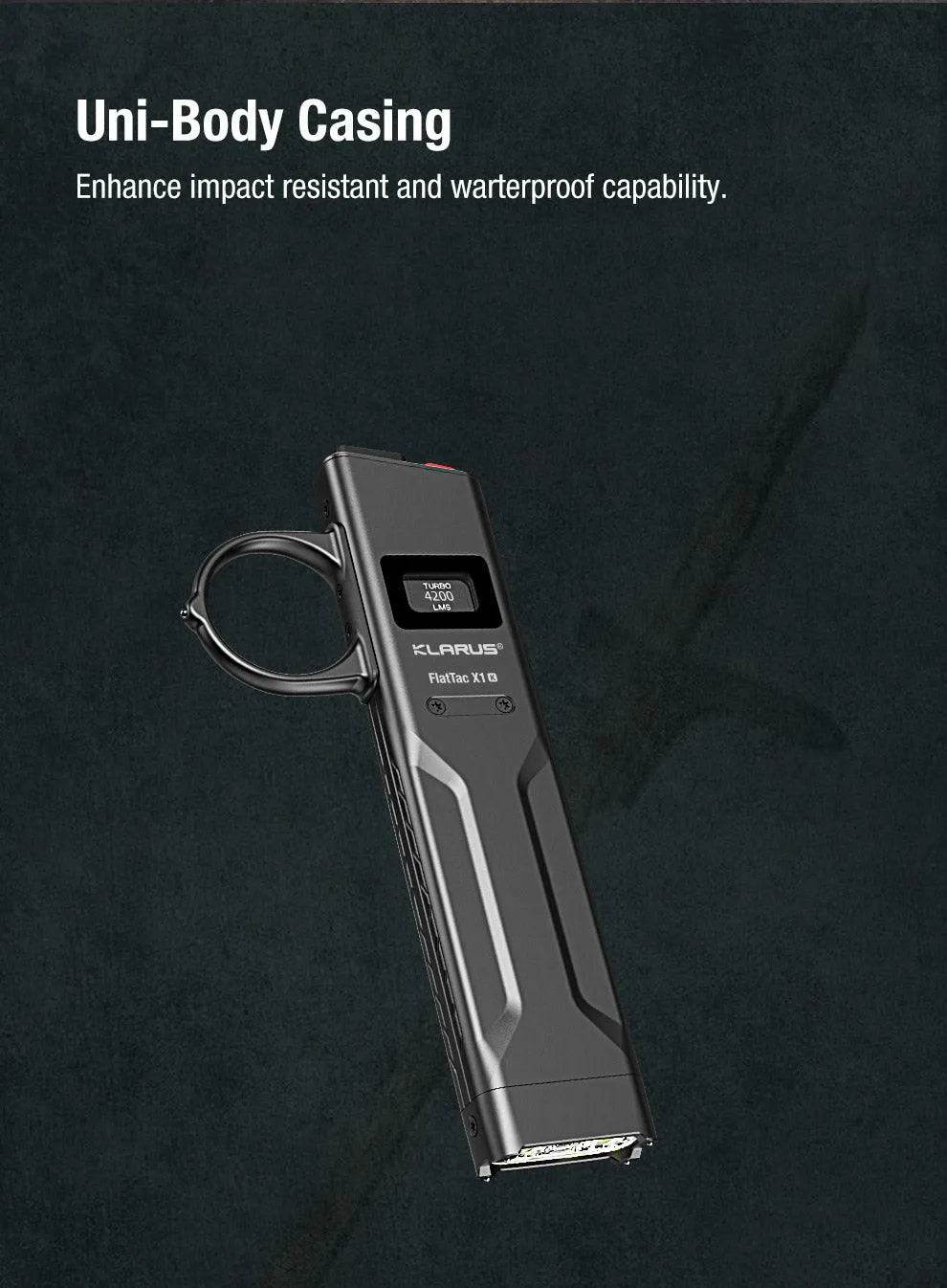 KLARUS FlatTac X1 Tactical EDC Flashlight | 4200 Lumens & Self-Defense Features Klarus EDC Flashlights.