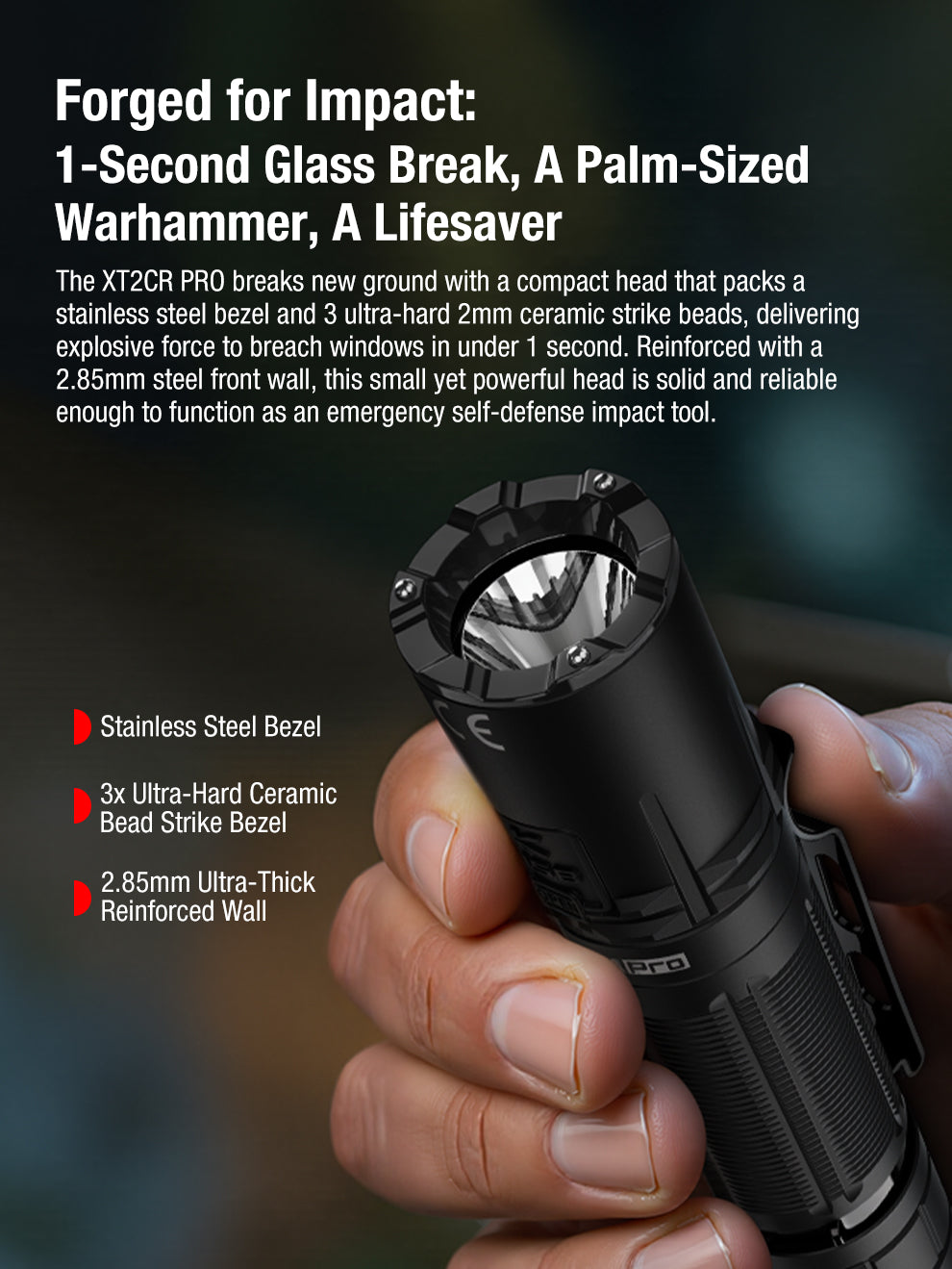 XT2CR PRO Tactical Flashlight | 2300 Lumens