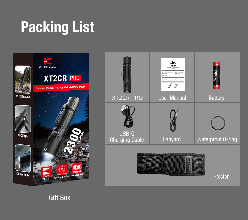 XT2CR PRO Tactical Flashlight | 2300 Lumens