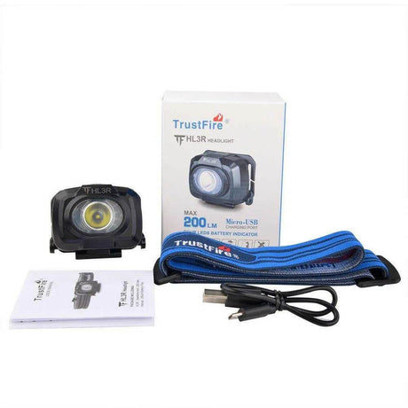 HL3R Headlamp – 200 Lumens, Dual Power, Water-Resistant Trustfire Headlamps.