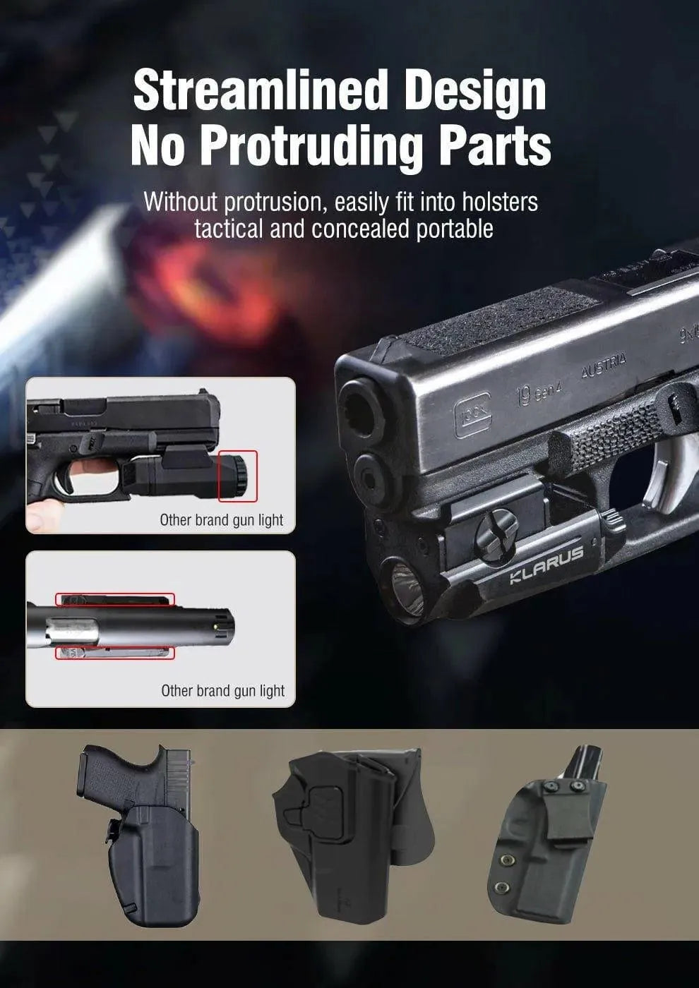 KLARUS GL1 Tactical Light – 600 Lumens, Compact, Tough Klarus Tactical Lights.