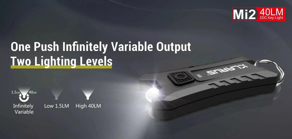 KLARUS Mi2 EDC Keychain Flashlight – 40 Lumens, 2 Modes Klarus Keychain Lights.