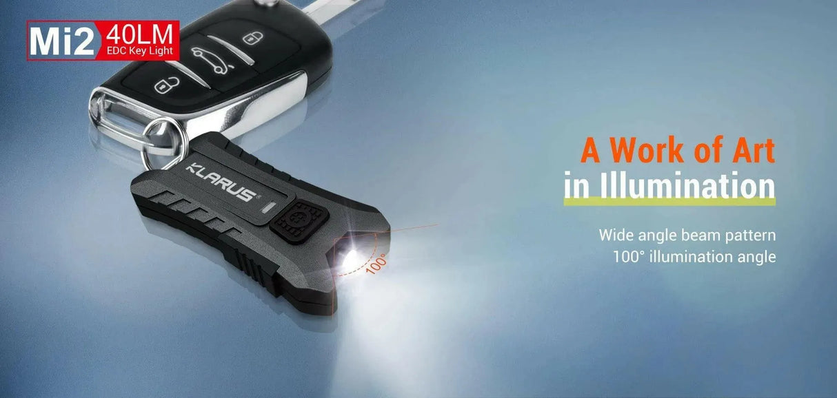 KLARUS Mi2 EDC Keychain Flashlight – 40 Lumens, 2 Modes Klarus Keychain Lights.