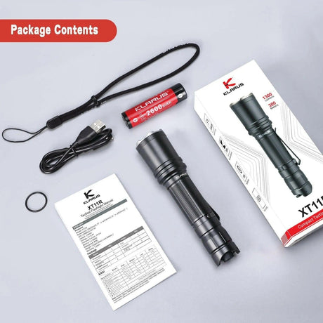 KLARUS XT11R Rechargeable EDC Flashlight – 1300 Lumens Klarus Tactical Flashlights.