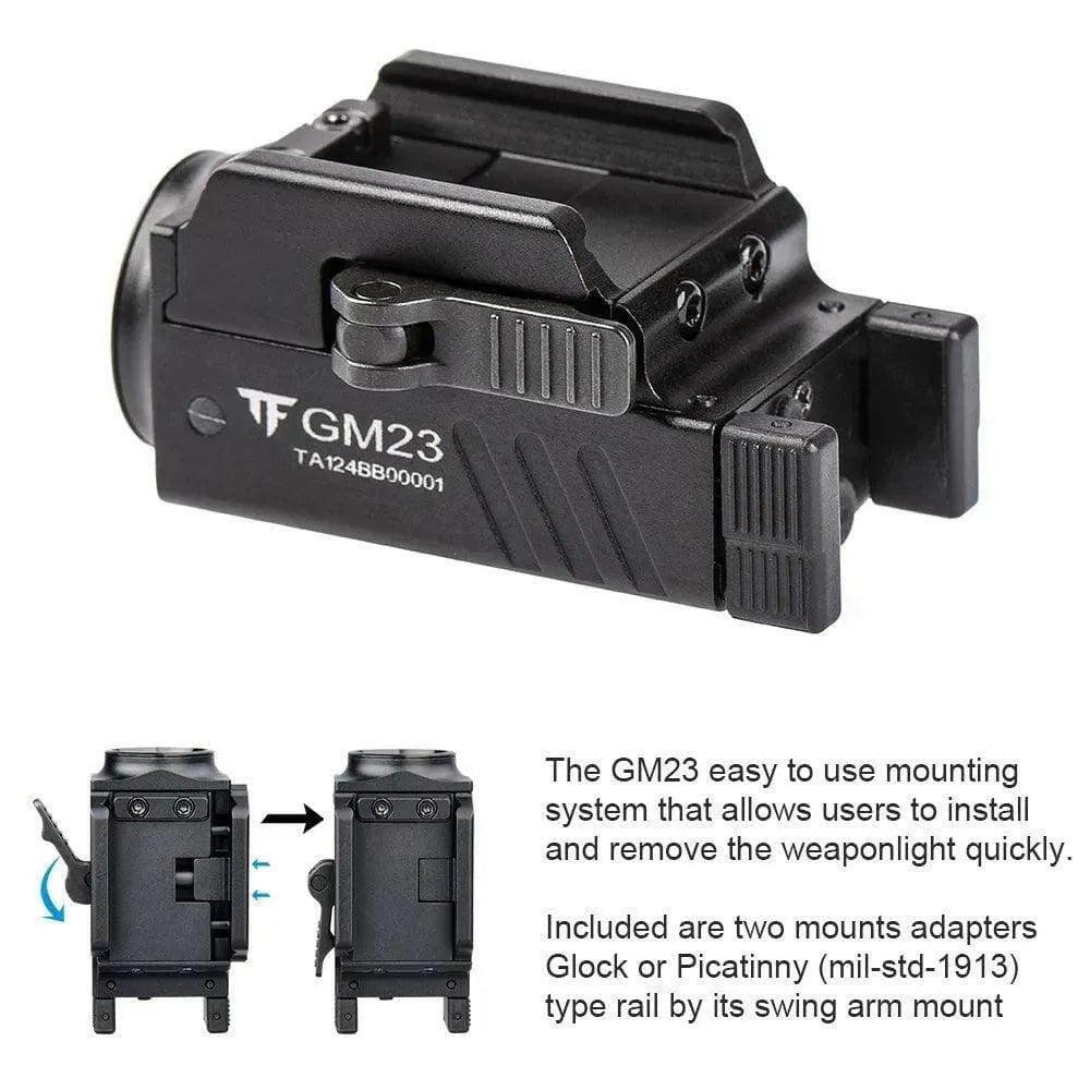 Trustfire GM23 Weapons Mounted Light – 800 Lumens, USB-C Trustfire Weapons-Mounted Lights.