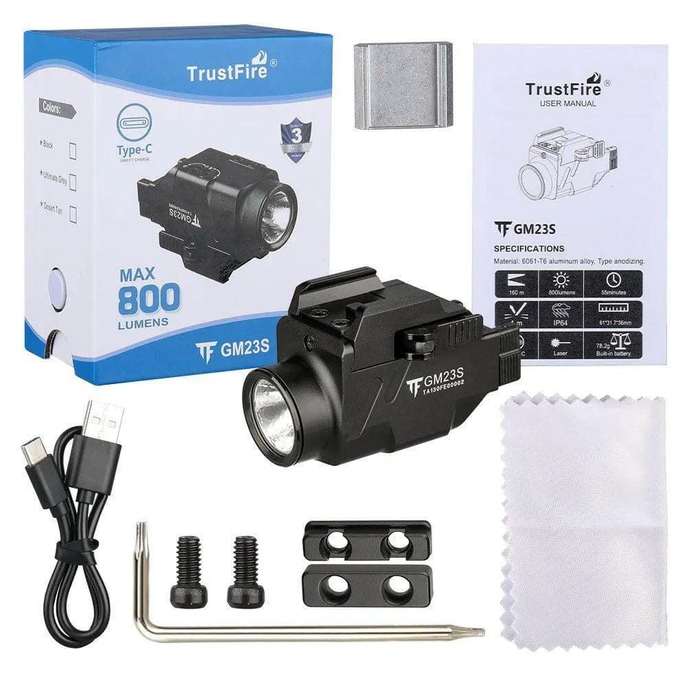 Trustfire GM23S Weapons Light – 800 Lumens, USB-C, IP67 Trustfire Weapons-Mounted Lights.