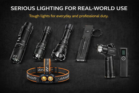 Range of LED flashlights from keychain to high-output lights