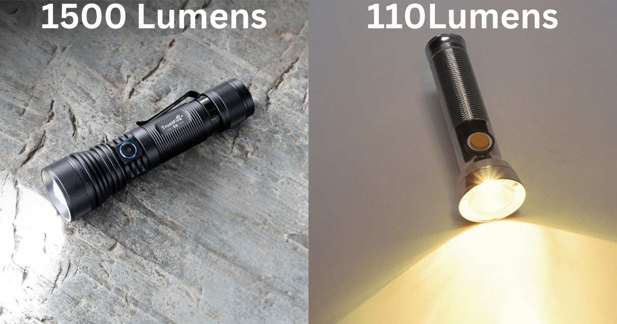 Early incandescent flashlight compared with a modern LED flashlight