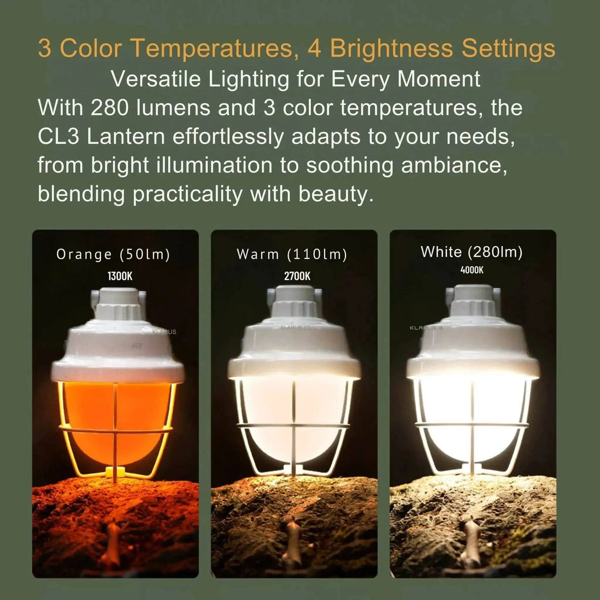 Klarus CL3 Camping Lantern – 280 Lumens, Waterproof & Durable Klarus Camping Lanterns.