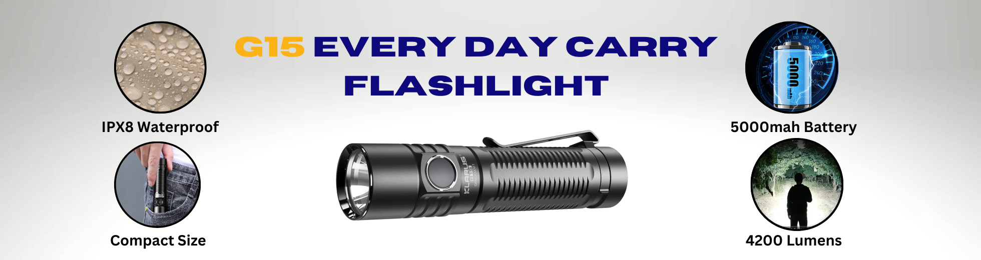 Klarus G15 Flashlight Banner