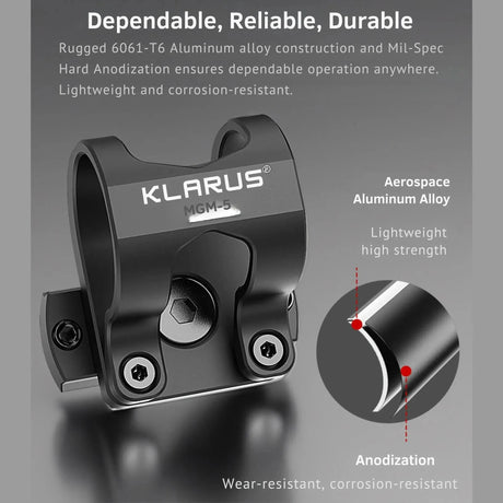KLARUS MGM-5 Flashlight Helmet Mount – Versatile Tactical Mount Klarus Accessories.