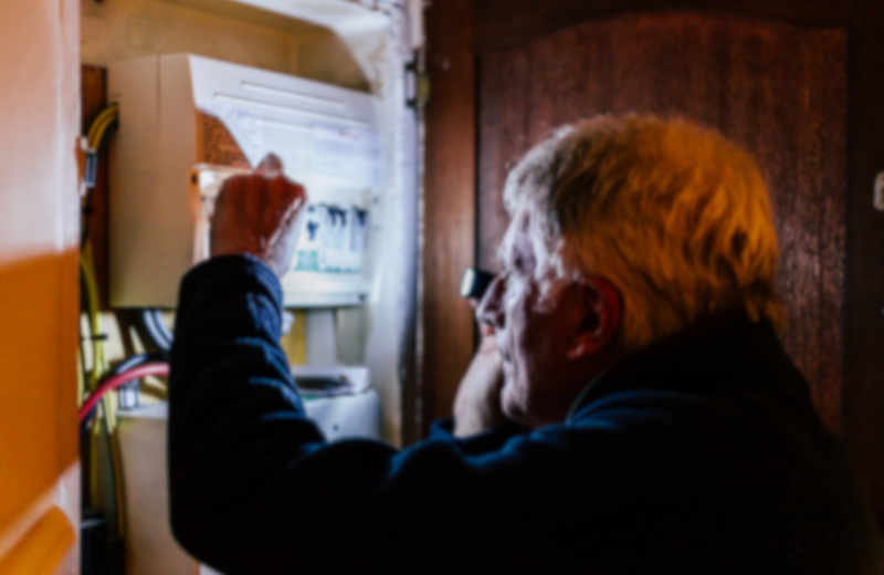 Using flashlight for emergency power outage