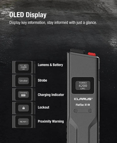 KLARUS FlatTac X1 Tactical EDC Flashlight | 4200 Lumens & Self-Defense Features Klarus EDC Flashlights.