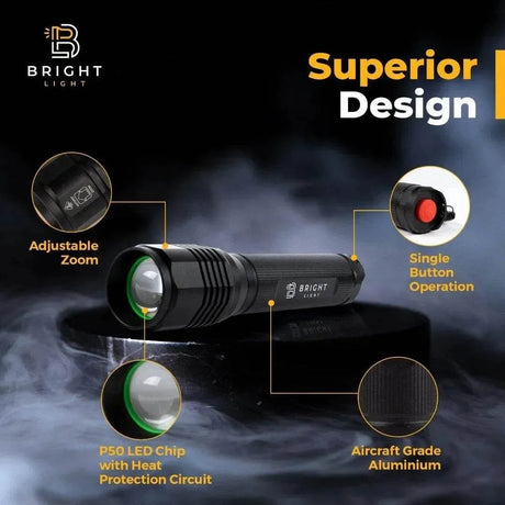 BW1 LED Flashlight by Bright Light – Reliable, Bright, and Waterproof Bright Light LED AA Powered Flashlights.