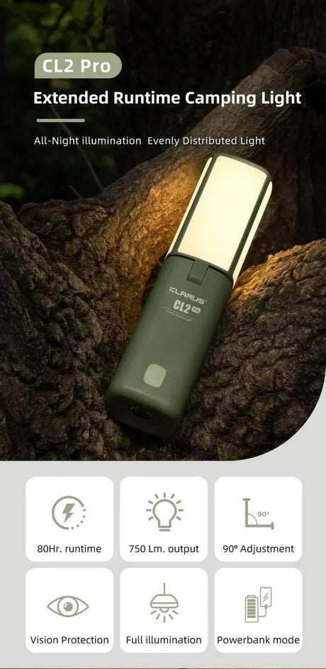 KLARUS CL2 Pro Camping Lantern – 750 Lumens, Rechargeable, IPX5 Klarus Camping Lanterns.