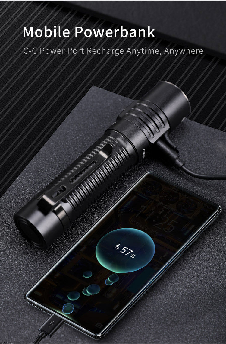 Klarus G15 Flashlight – 4200 Lumens, 200m Beam, 8 Modes, USB Rechargeable, IPX8 Waterproof, Compact Design - Bright Light LED