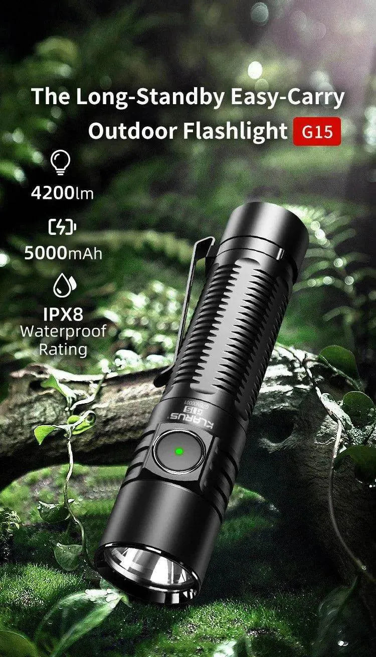 Klarus G15 High Lumen Flashlight – 4200 Lumens, USB-C Klarus EDC Flashlights.