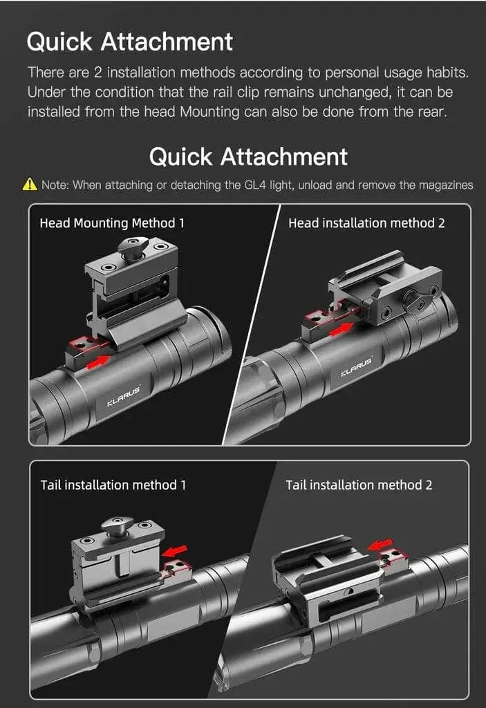 KLARUS GL4 Tactical Light – 3300 Lumens, USB-C, IPX8 Klarus Weapons-Mounted Lights.