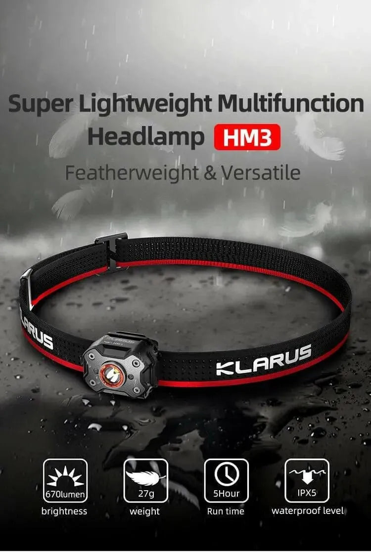 KLARUS HM3 Multifunction Headlamp – 670 Lumens, Lightweight Klarus Headlamps.