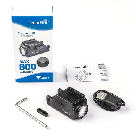 Trustfire GM23 Weapons Mounted Light – 800 Lumens, USB-C Trustfire Weapons-Mounted Lights.