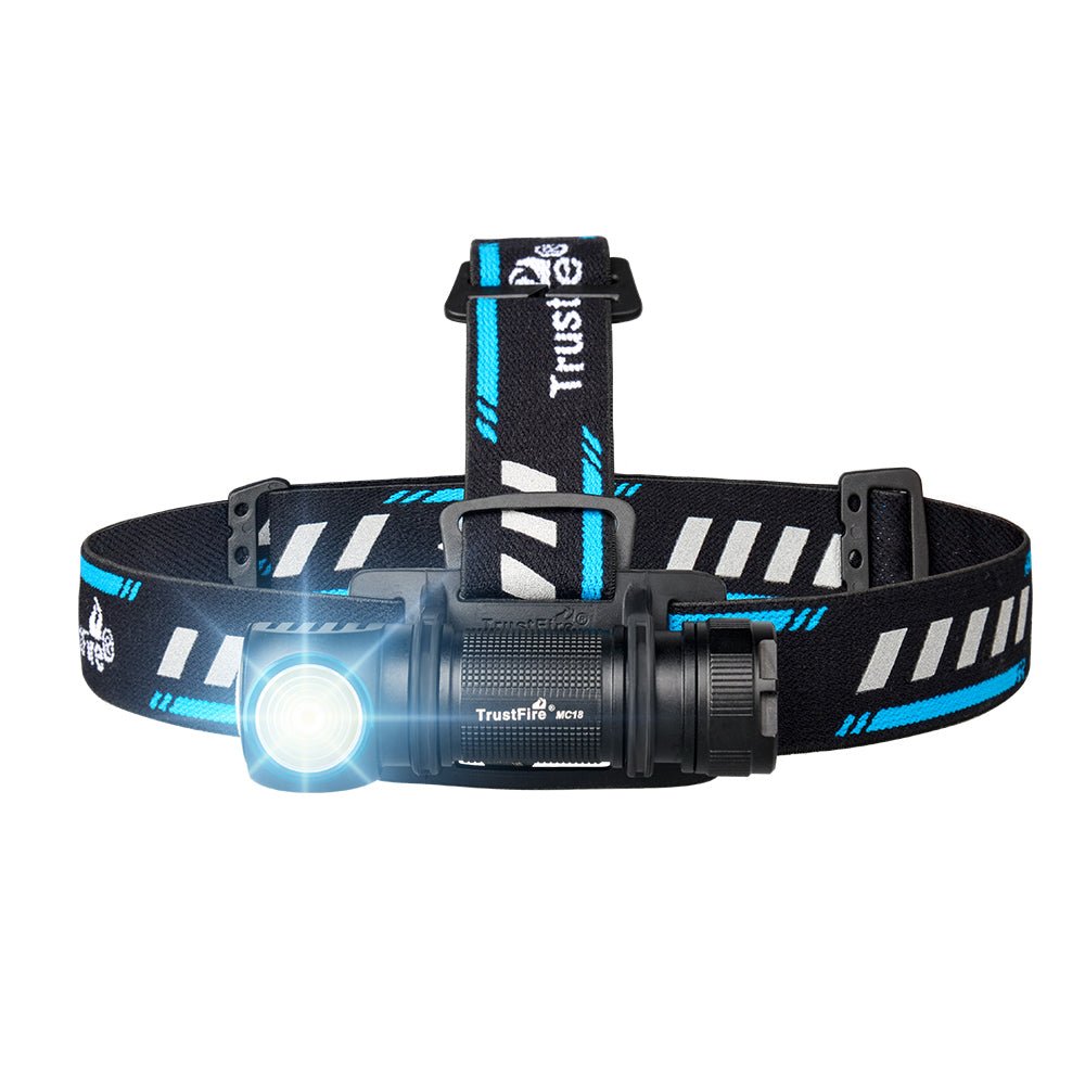 TrustFire MC18 Rechargeable Headlamp – 1200 Lumens, Magnetic Charging, 377 ft Beam, IPX8 Waterproof - Bright Light LED